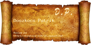 Doszkocs Patrik névjegykártya