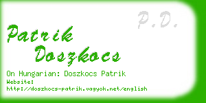 patrik doszkocs business card